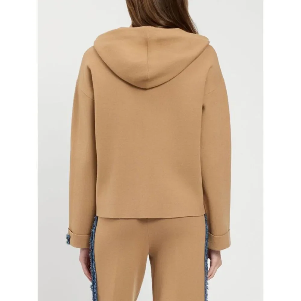 Twinset U&B Women Twinset U&B Relaxed Fit Viscose-Blend Knit Hoodie